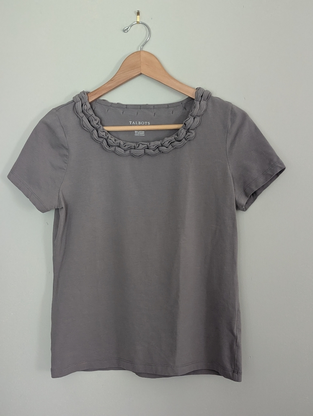 Talbots | Medium Petite | Short Sleeve | Mid-Gray | Dessy Tee